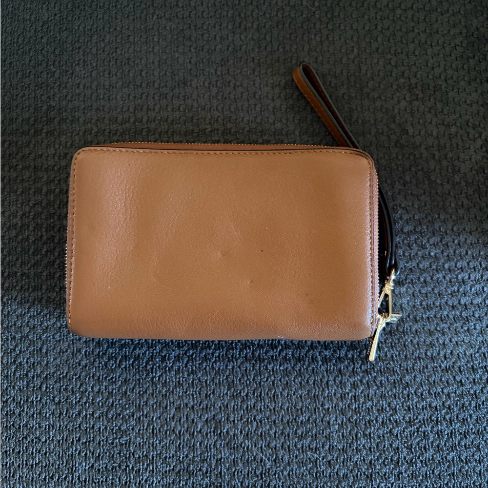 Michael Kors Tan Leather Wristlet Wallet
